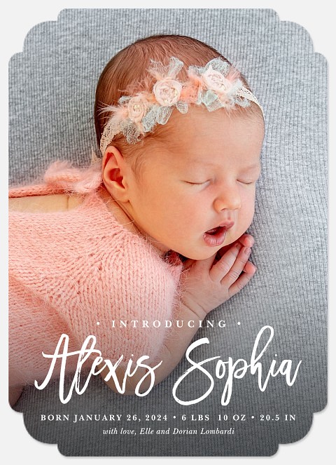 Modern Name  Baby Birth Announcements