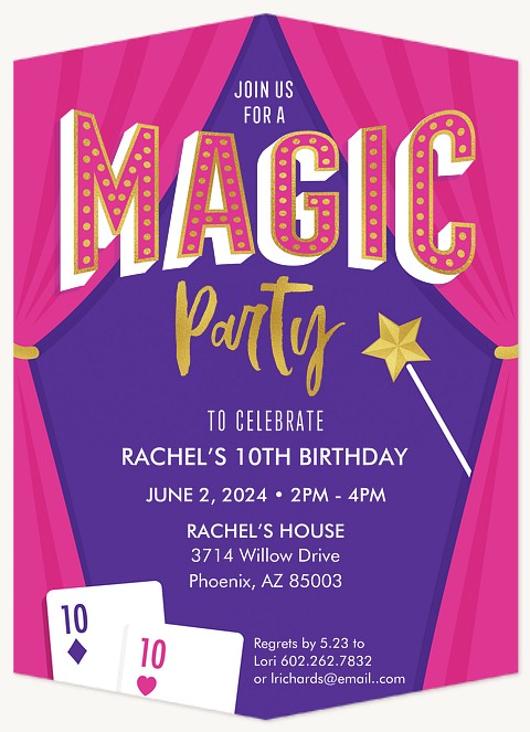 Magic Party Kids Birthday Invitations