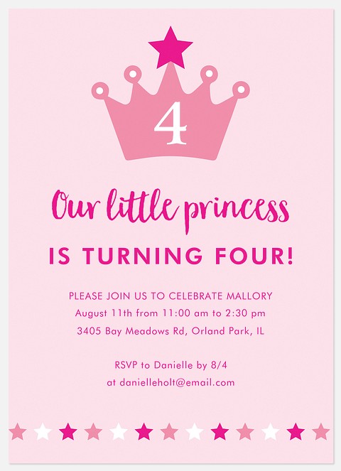Princess Tiara Kids' Birthday Invitations