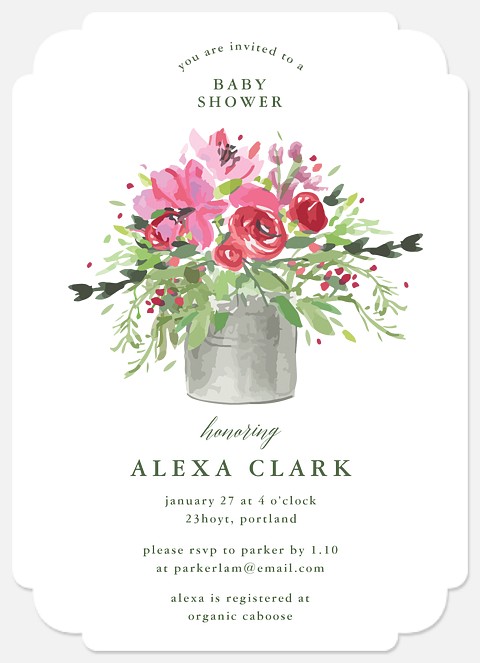  Flower Pot Baby Shower Invitations