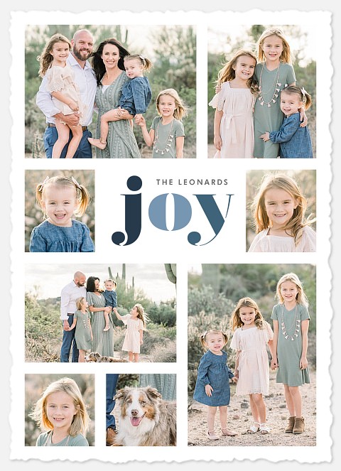 Joy in Blues Holiday Photo Cards