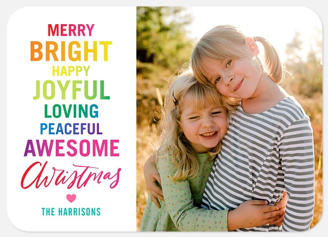 Joyful Rainbow Holiday Photo Cards