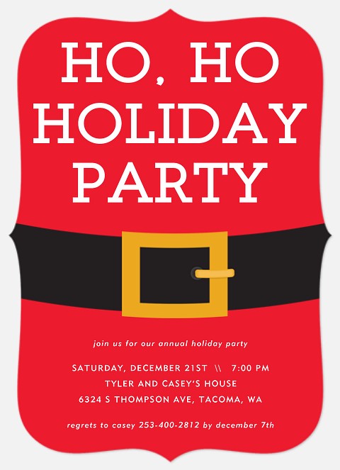 Ho Ho Holiday Holiday Party Invitations