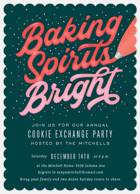 Baking Spirits Bright Holiday Party Invitations