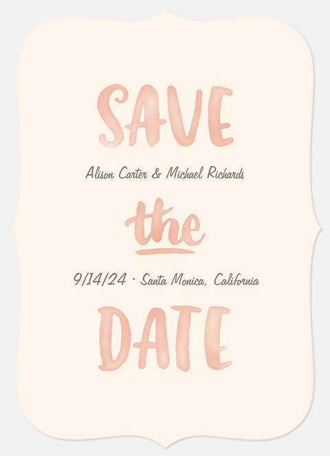 Watercolor Script Save the Date Photo Cards