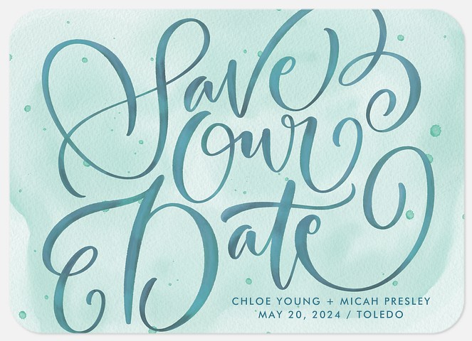 Watercolor Flourish Save the Date Photo Cards