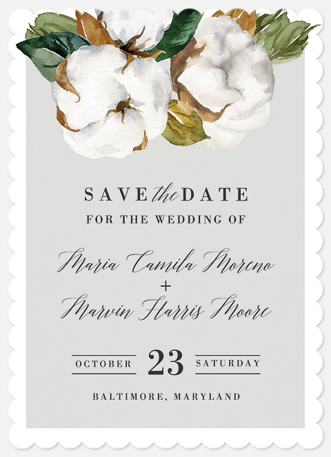 Cotton Blooms Save the Date Photo Cards