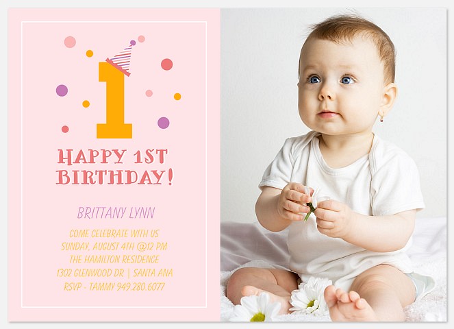 Confetti Bubbles Kids' Birthday Invitations