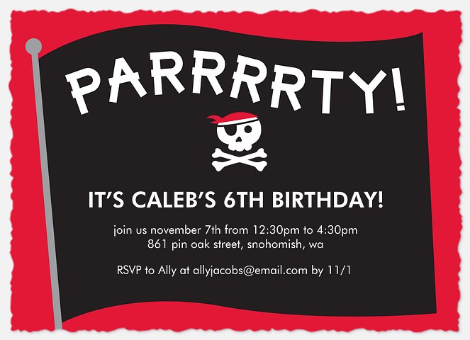 Pirate Flag Kids' Birthday Invitations