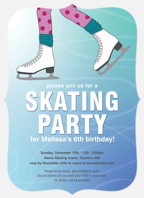 Skating Party Kids' Birthday Invitations