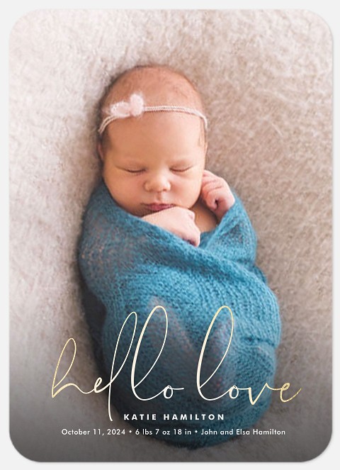 Elegant Hello Baby Birth Announcements