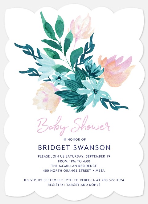 Bouquet Topper Baby Shower Invitations