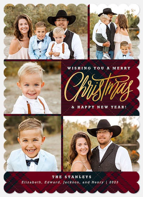 Cozy Flannel Holiday Photo Cards