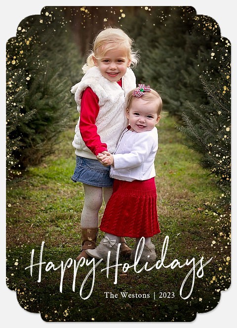Sparkle Dots Holiday Photo Cards