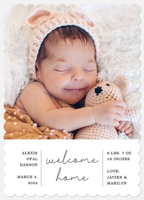 Simple Welcome Baby Birth Announcements