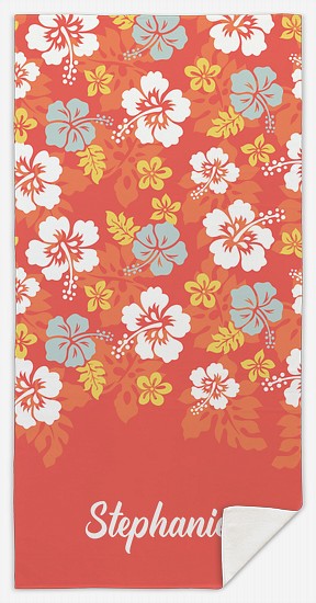 Floral Luau Custom Beach Towels