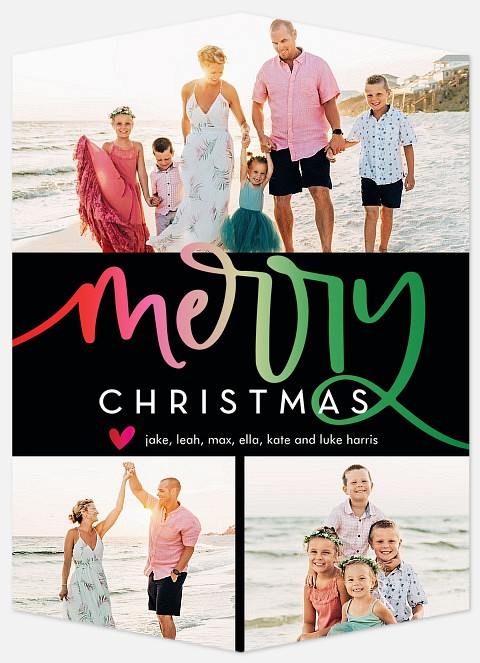 Rainbow Collage Holiday Photo Cards