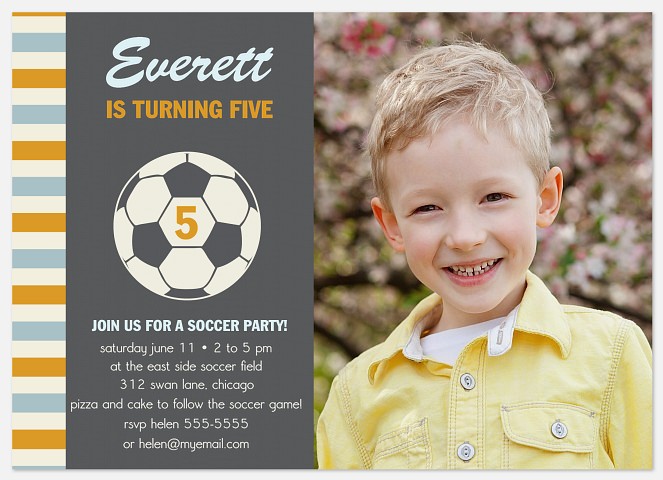 Soccer Ace Boy Birthday Invitations