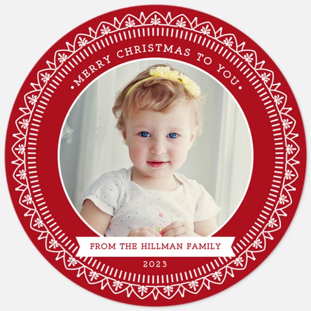 Embroidered Frame Holiday Photo Cards