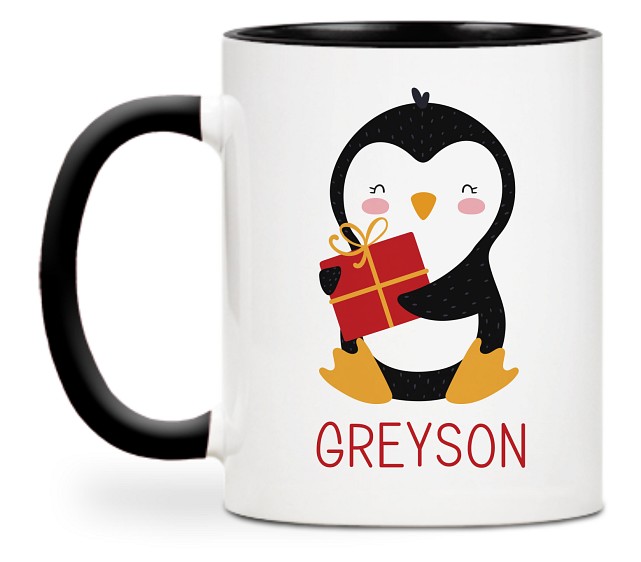 Penguin Present Custom Mugs
