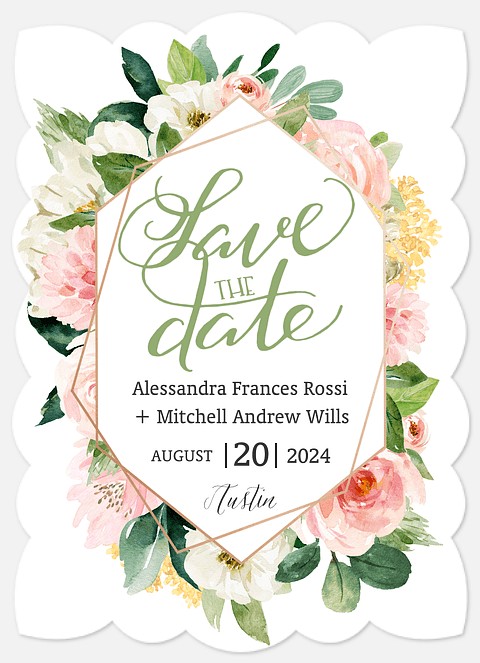 Modern Watercolor Save the Date Photo Cards