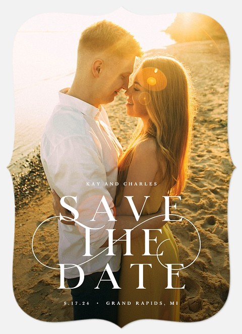 Sophisticated Swash Save the Date Photo Cards