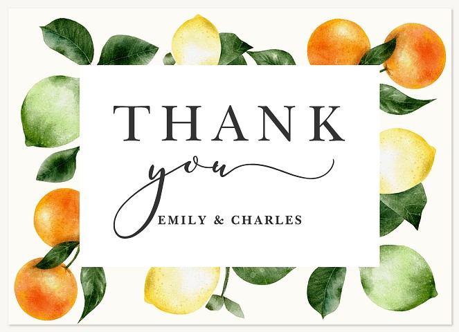 Charming Citrus Thank You Cards 