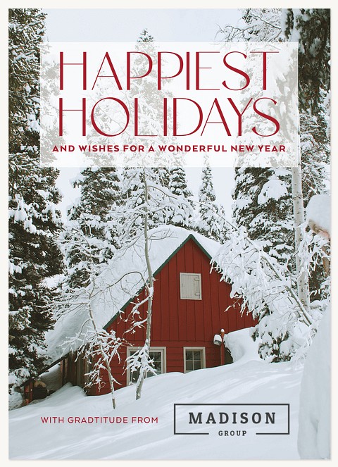 Winter Cabin Business Holiday Cards