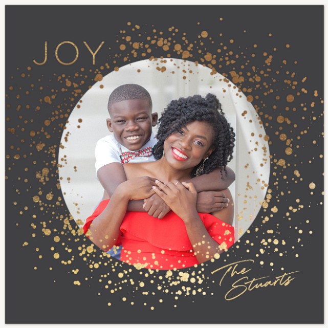 Glittered Splatter Personalized Holiday Cards