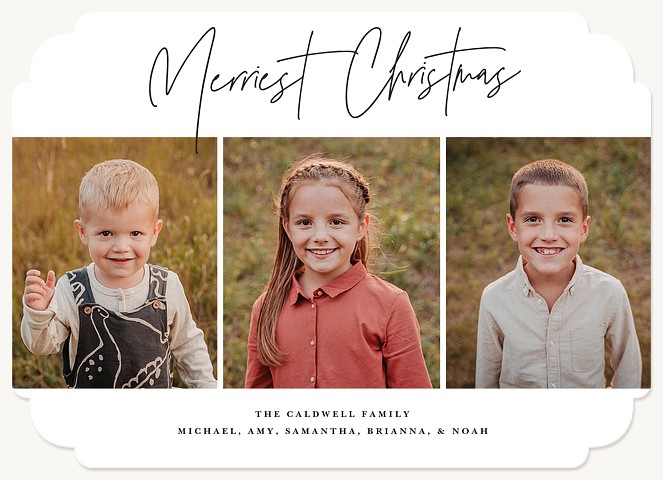 Minimalist Trio Personalized Holiday Cards