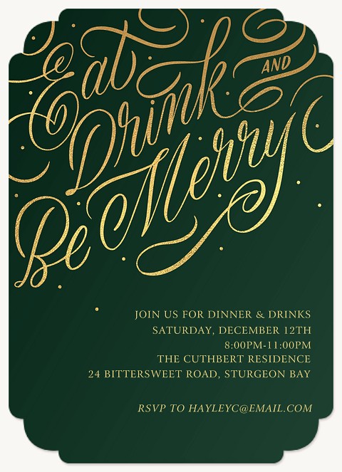 Be Merry Swirls Holiday Party Invitations