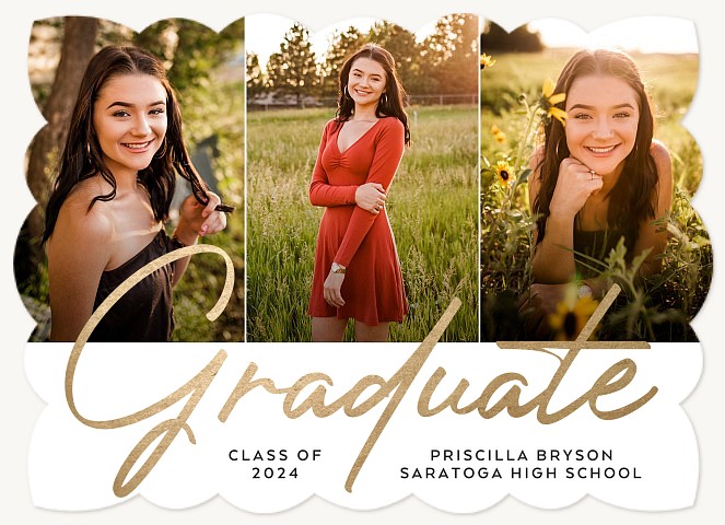 Elegant Triptych  Graduation Cards