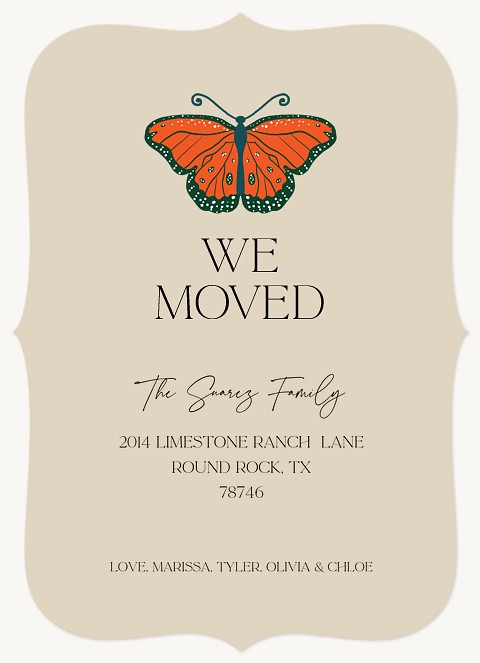Monarch Butterfly Moving Announcements