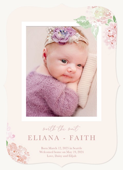 Delicate Blossoms Baby Announcements