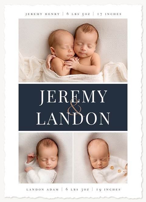 Twice As Adorable Twin Birth Announcements