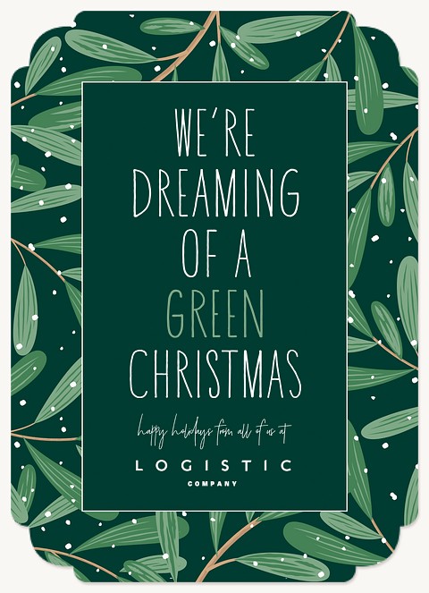 Green Christmas Business Holiday Cards