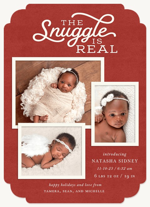Snuggle Is Real Personalized Holiday Cards