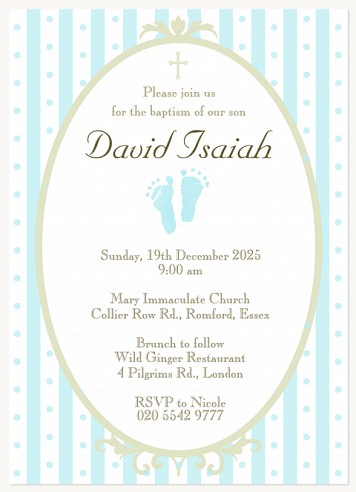 Baptism Blue Prints Christening Invitations | Christening Invites