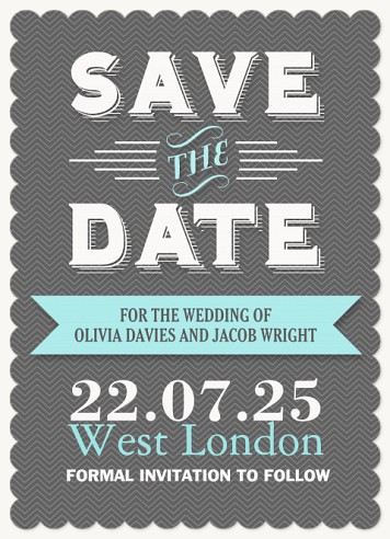 Big Silver Save the Date Cards