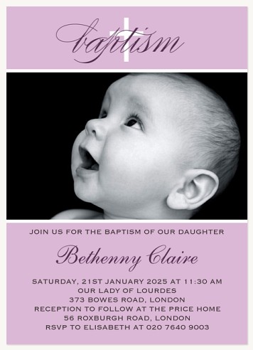Lavender Days Christening Invitations | Christening Invites