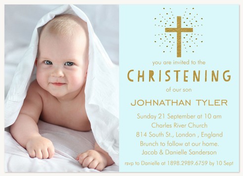 Sparkling Cross Christening Invitations | Christening Invites