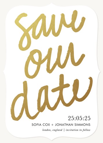 Golden Date Save the Date Cards