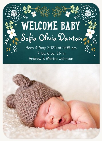 Sweet Floral Baby Announcements
