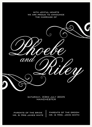 Classic Onyx Wedding Announcements