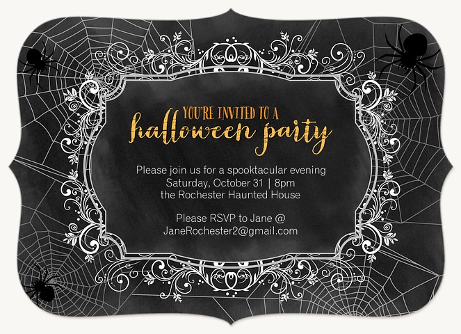 Ornate Cobwebs  Halloween Party Invitations