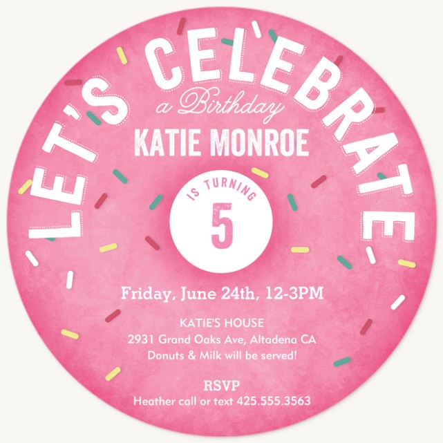 Donut Miss This Party Kids Birthday Invitations