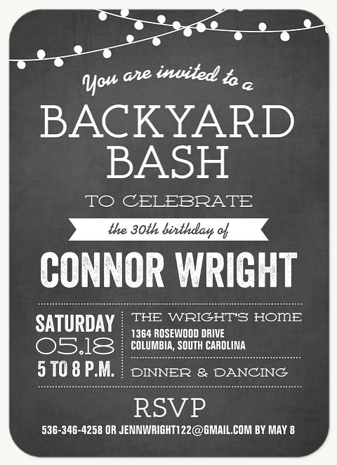 Backyard Lights Summer Party Invitations