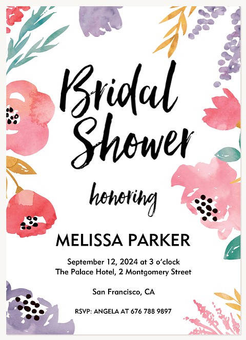 Flirty Floral  Bridal Shower Invitations