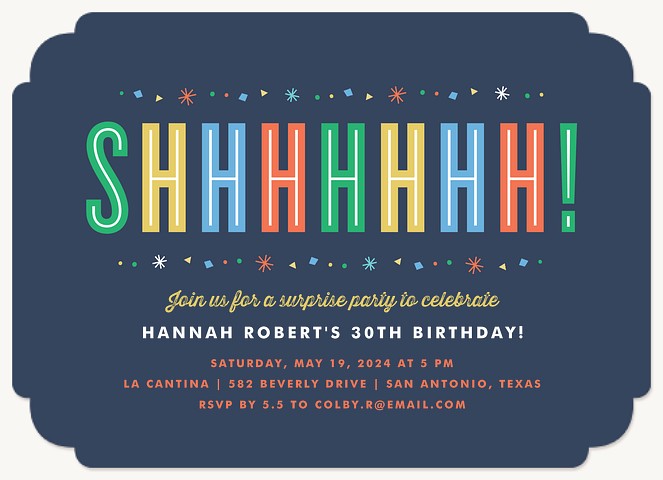 Secret Bash Adult Birthday Party Invitations