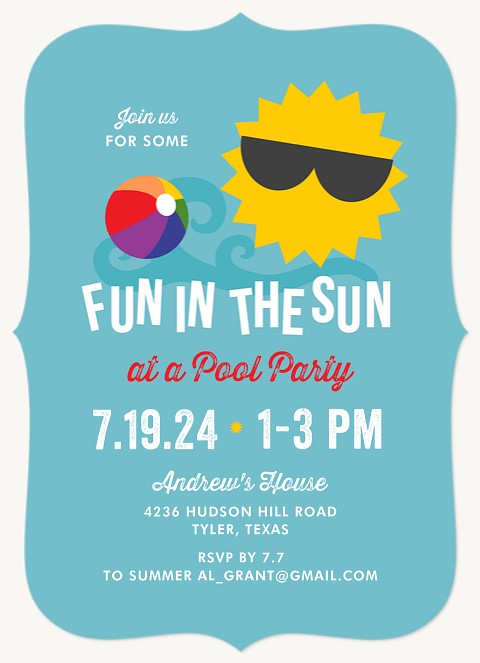 Sunny Side Summer Party Invitations